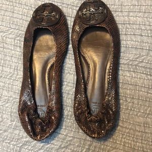 Brown Tory Burch Reva flats